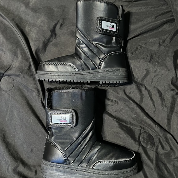 RUGGED EXPOSURE YOUTH KIDS BLACK SNOW BOOTS WITH VELCRO CLOSING - WINTER BOOTS - Picture 3 of 7